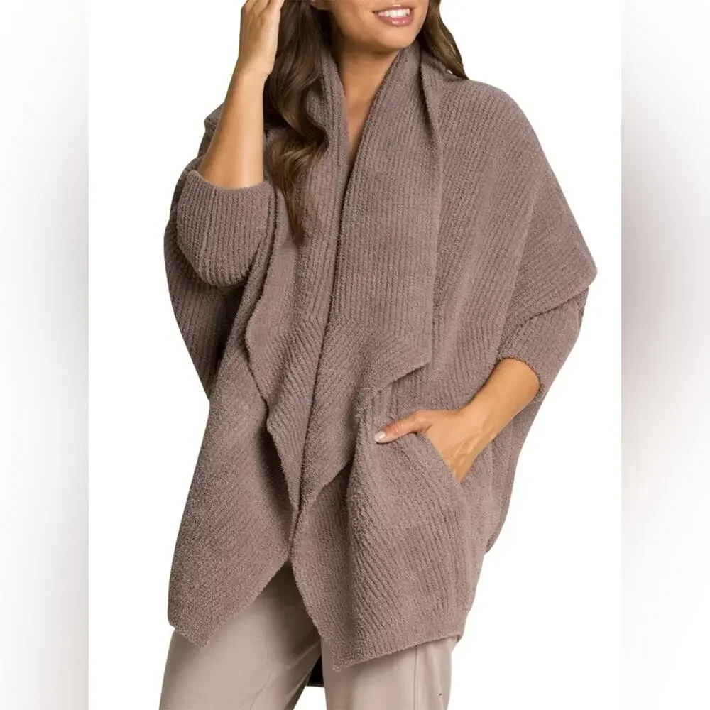 Barefoot Dreams Chevron Ribbed Cocoon Cardigan Size XXS/XS Driftwood